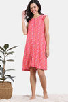 Zivame Floral Pop Woven Knee Length Nightdress - Coral Paradise — thumbnail 2